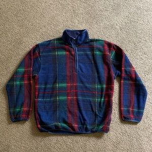 Vintage IZOD 1/4 Zip Plaid Fleece Pullover